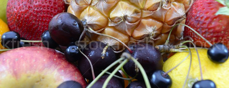 Gyümölcsök egészség citrom szőlő trópusi ananász Stock fotó © rabel