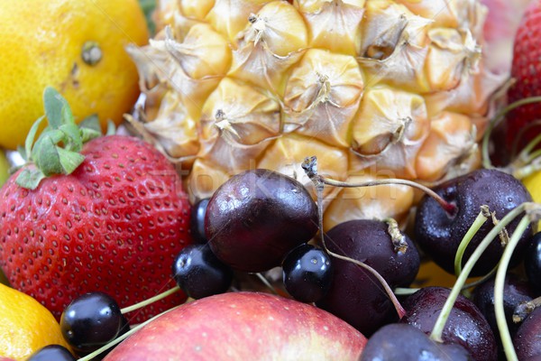 Meyve sağlık limon üzüm tropikal ananas Stok fotoğraf © rabel