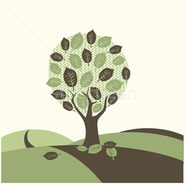 осень дерево природы искусства завода шаблон Сток-фото © radoma