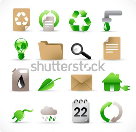 Stock photo: ecology icons 3