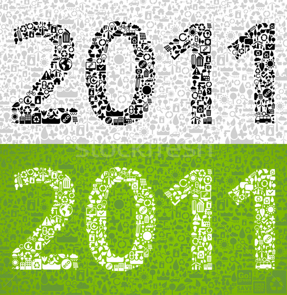 2011 made from little ecology symbols - sustainable development concept
 Stock photo © radoma