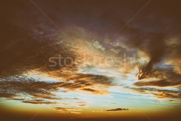 красивой закат облачный лет небе воды Сток-фото © radub85