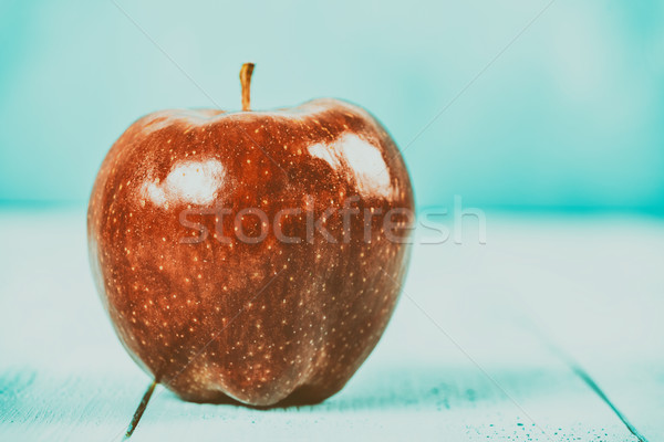 Fresh Red Delicious Apple On Turquoise Wood Table Stock photo © radub85
