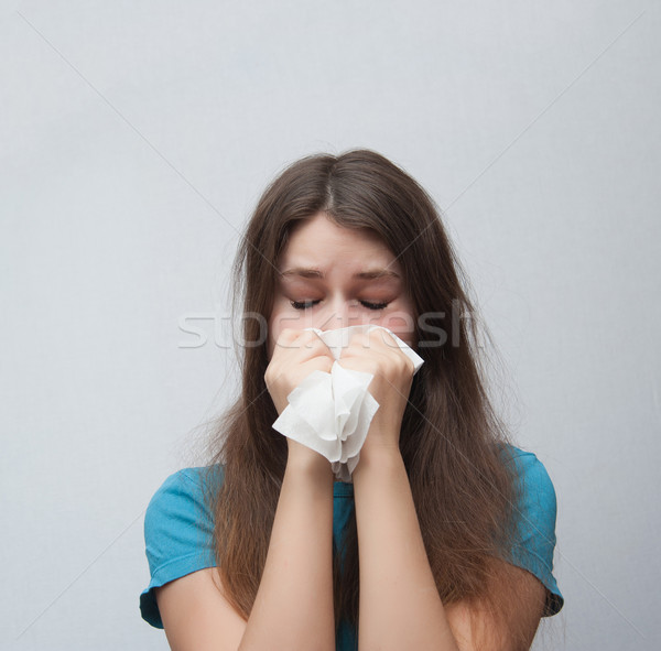 Krank Frau medizinischen Haar Schönheit Medizin Stock foto © raduga21