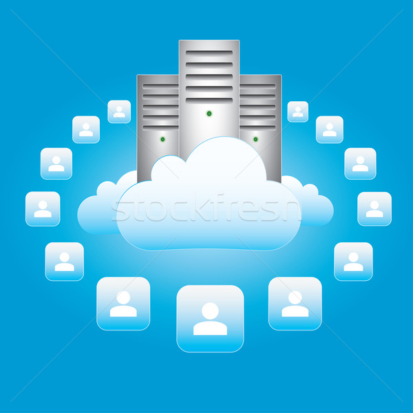 Wolke Vernetzung Cloud Computing Konnektivität Technologie Server Stock foto © rafalstachura