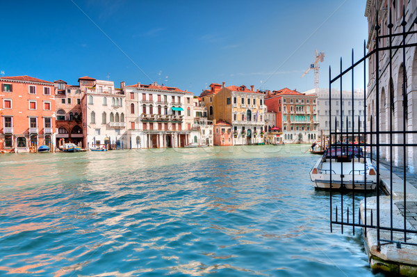 [[stock_photo]]: Venise · grand · angle · coup · canal · maisons · eau