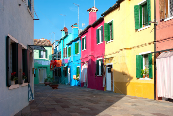 Venetiaanse huizen kleurrijk eiland Venetië Italië Stockfoto © rafalstachura