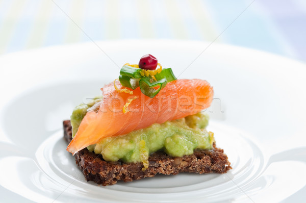 Saumon sandwich brun pain avocat [[stock_photo]] © rafalstachura