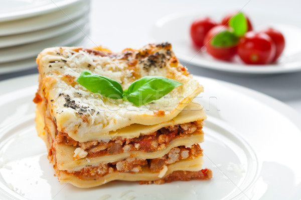 Foto stock: Lasaña · porción · carne · cena · pasta