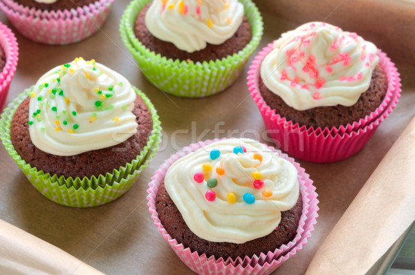 Colourful Chocolate Cupcakes Stock photo © rafalstachura