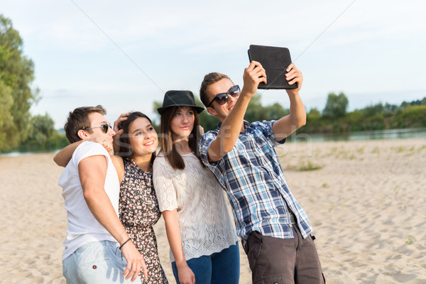 Group Of Young Adult Friends Taking Selfie Stock photo © rafalstachura