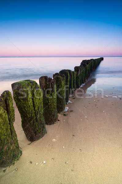Gün batımı uzun pozlama atış baltık denizi plaj su Stok fotoğraf © rafalstachura