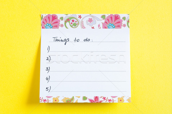 Coisas para fazer a lista nota pegajosa provérbio papel Foto stock © rafalstachura