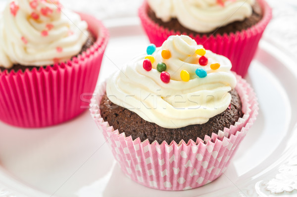 Colourful Chocolate Cupcakes Stock photo © rafalstachura