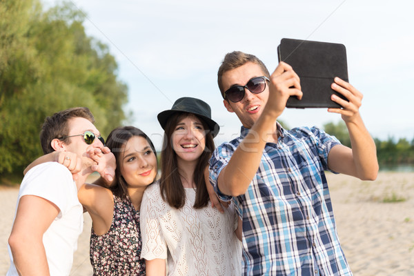 Group Of Young Adult Friends Taking Selfie Stock photo © rafalstachura