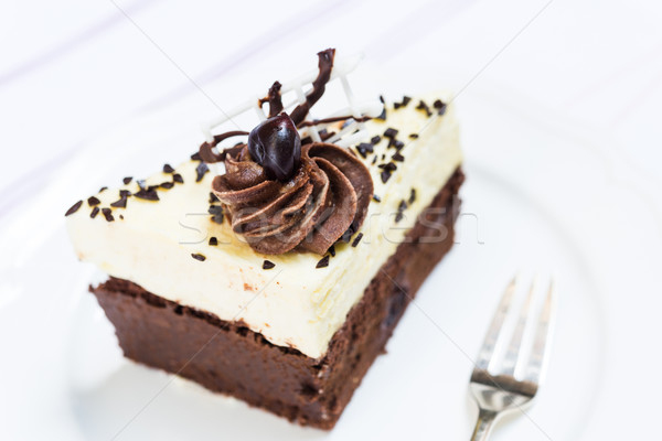 Pièce noir forêt gâteau [[stock_photo]] © rafalstachura