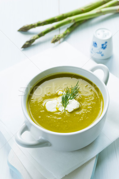 Bol asperges soupe fraîches crème [[stock_photo]] © rafalstachura