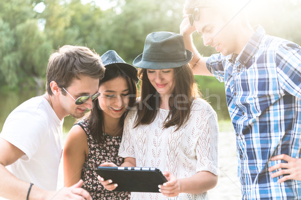 Group Of Young Adult Friends Taking Selfie Stock photo © rafalstachura