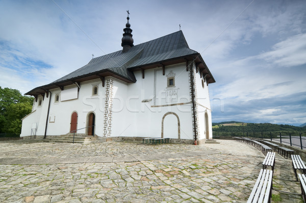 Templom vidéki Lengyelország kicsi katolikus épület Stock fotó © rafalstachura