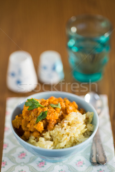 Abóbora caril arroz culinária indiana tradicional Foto stock © rafalstachura