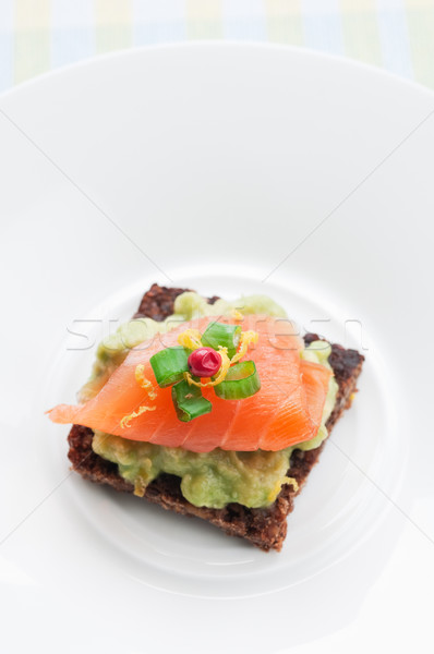 [[stock_photo]]: Saumon · sandwich · brun · pain · avocat