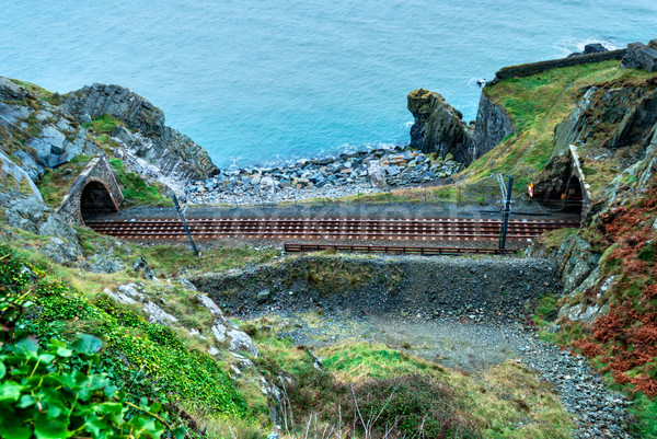 Stok fotoğraf: Manzaralı · demiryolu · İrlanda · rota · cumhuriyet · dağ