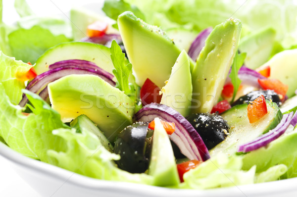 [[stock_photo]]: Salade · avocat · olives · noires · concombre