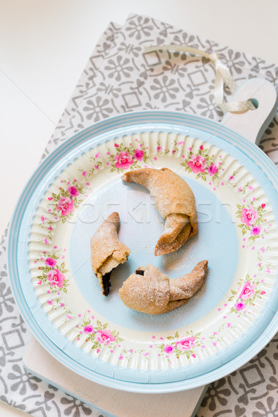 Chocolate filled crescent rolls (croissants) with ice sugar topp Stock photo © rafalstachura