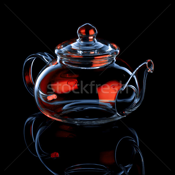 стекла огня чайник пусто изолированный черный Сток-фото © ralanscott
