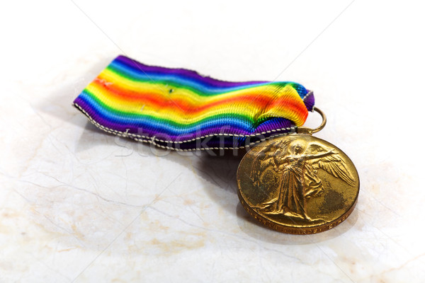 победу медаль изолированный мрамор Сток-фото © ralanscott