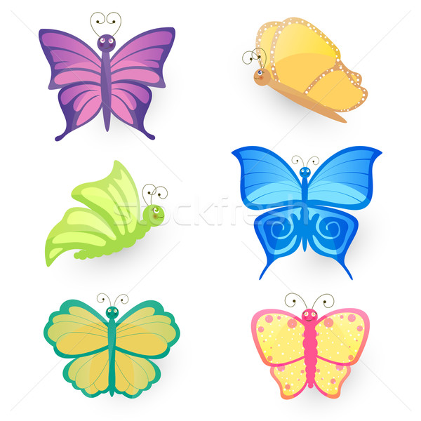 [[stock_photo]]: Vecteur · papillons · papillon · ensemble · jardin · été