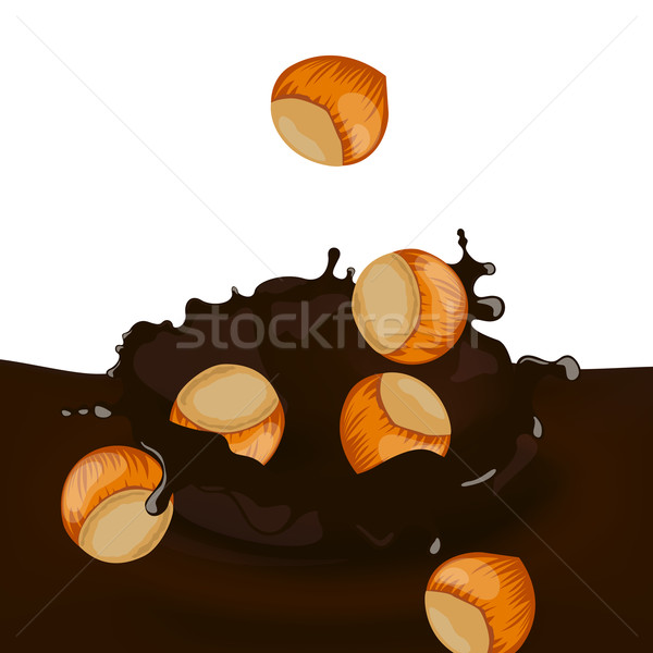 Vector Choco Nuts Stock photo © RamonaKaulitzki