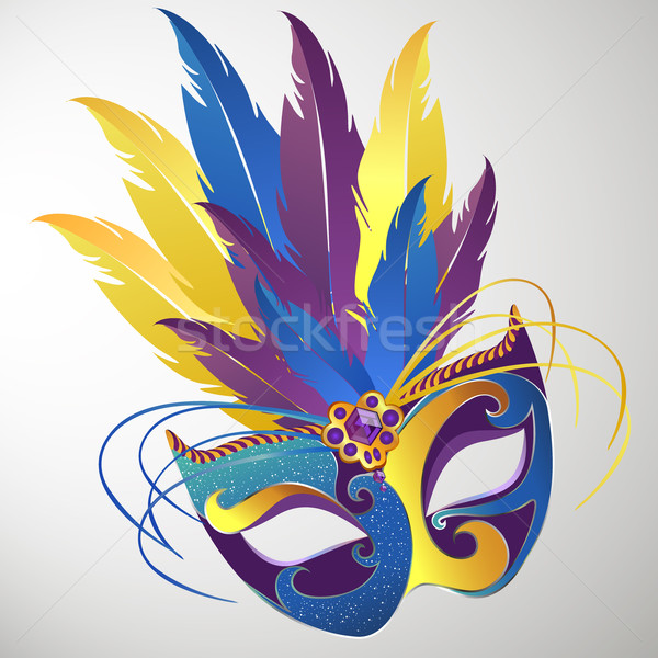 Vektor Karneval Maske Party Rahmen Stock foto © RamonaKaulitzki