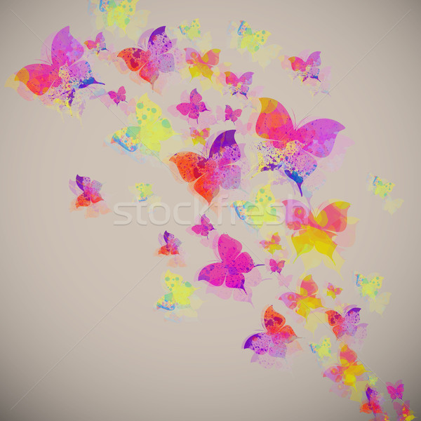Stok fotoğraf: Vektör · kelebekler · renkli · soyut · kelebek · doğa