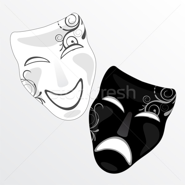 Vector · máscaras · carnaval · fiesta · pluma - ilustración