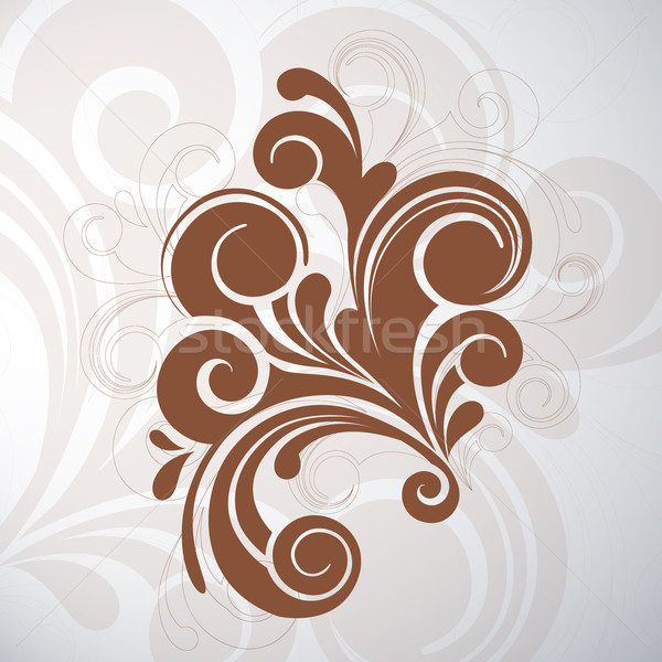 Stockfoto: Vector · swirl · decoratief · bloem · ontwerp · achtergrond