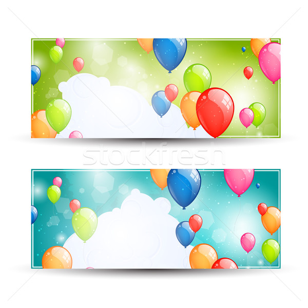 Colorido vector banners dos globos resumen Foto stock © RamonaKaulitzki