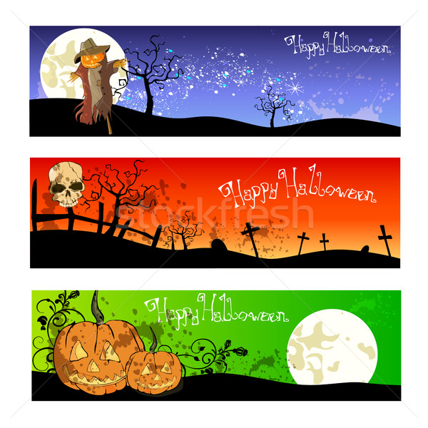Set of vector halloween backgrounds Stock photo © RamonaKaulitzki