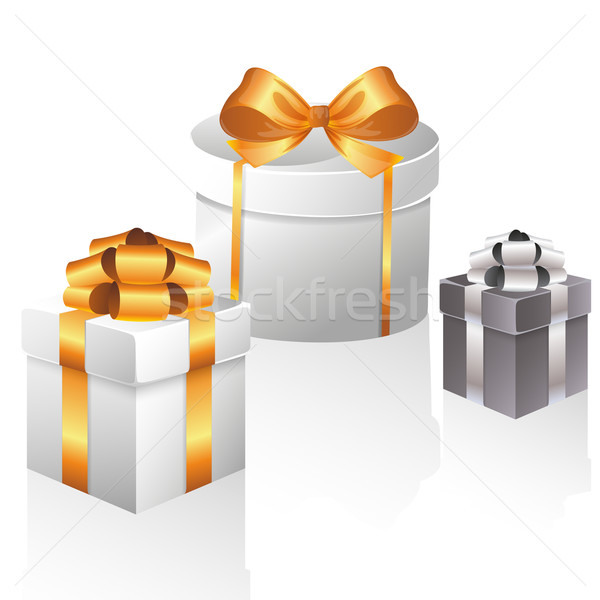 Vector cajas de regalo establecer arte pelota regalo Foto stock © RamonaKaulitzki