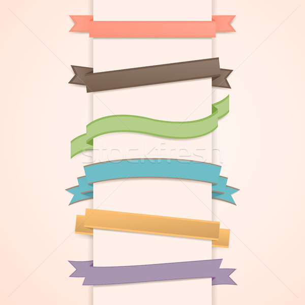 Stockfoto: Vector · banner · verschillend · retro · stempel · kaart