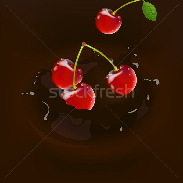 Vettore ciliegie cadere drop disegno fresche Foto d'archivio © RamonaKaulitzki