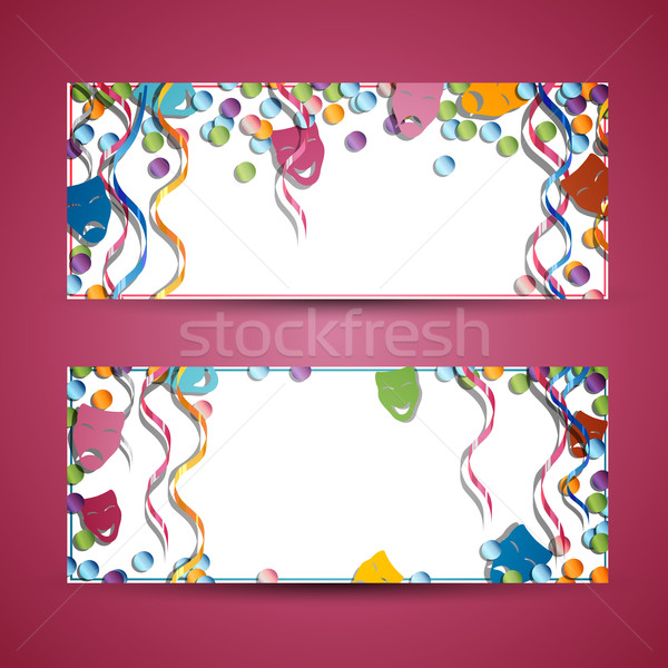 Vector banners dos colorido carnaval Foto stock © RamonaKaulitzki