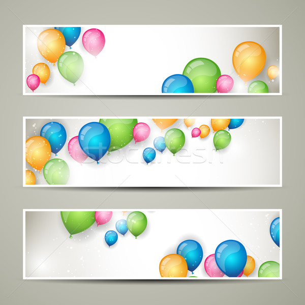 [[stock_photo]]: Résumé · vecteur · bannières · coloré · ballons · lumière