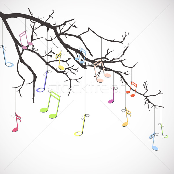 Vector Branch with Notes Stock photo © RamonaKaulitzki
