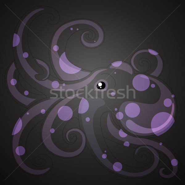 Vector pulpo cómico retro dibujo cute Foto stock © RamonaKaulitzki