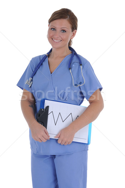 женщины медсестры Привлекательная женщина дружественный улыбка Сток-фото © RandallReedPhoto