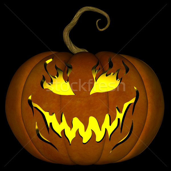 Halloween lanterne illustration isolé noir Photo stock © RandallReedPhoto