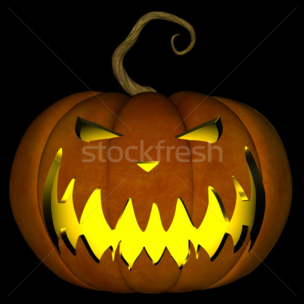 Halloween lanterna illustrazione isolato nero Foto d'archivio © RandallReedPhoto