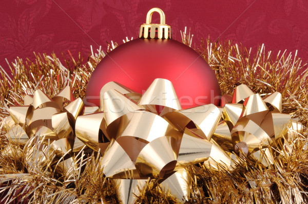 Red Ornament Gold Garland and Gold Bows Stock photo © RandallReedPhoto