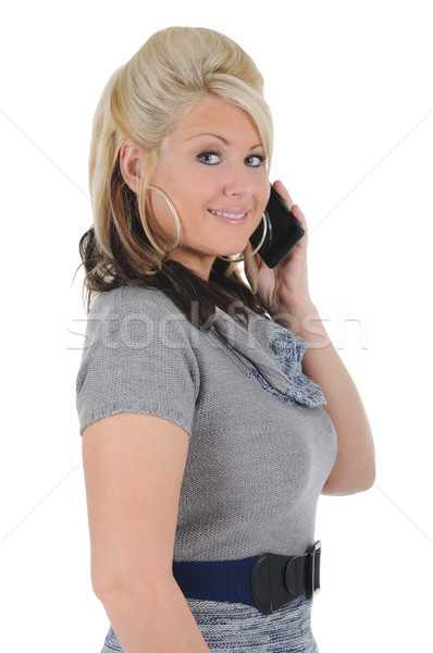 智能手機 12 吸引力 年輕 金發碧眼的女人 商業照片 © RandallReedPhoto
